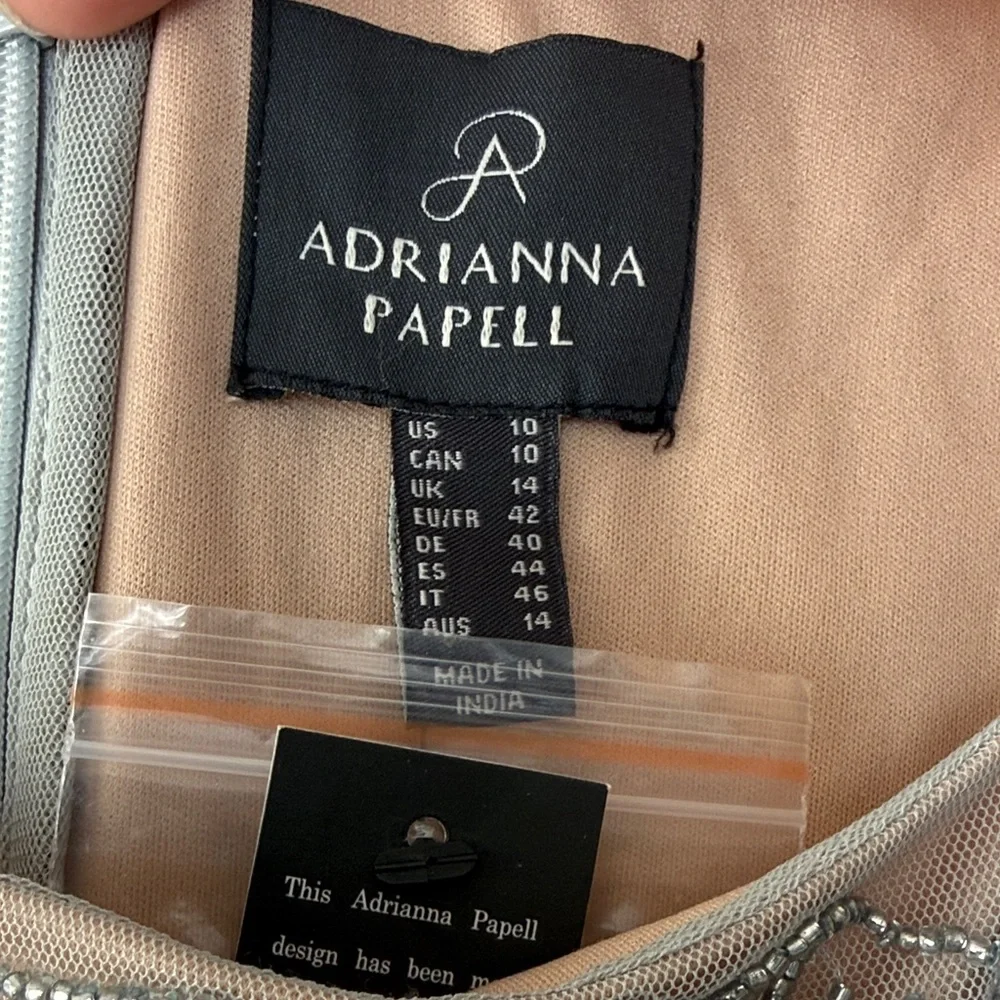 Adrianna Papell Blush Nude Beaded Evening Gown - Picture 2 of 3